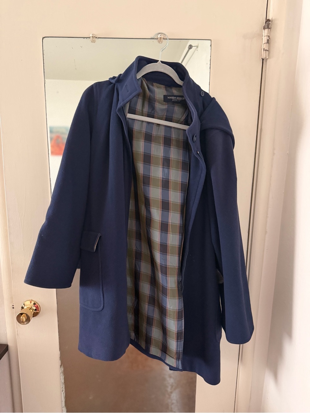 Marina Rinaldi Basic Blue Wool Cashmere Coat Jacket Giaccone